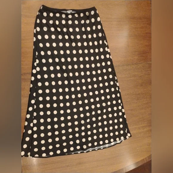 A New Day Polka Dot Maxi Skirt - Black and Cream - Picture 5 of 5